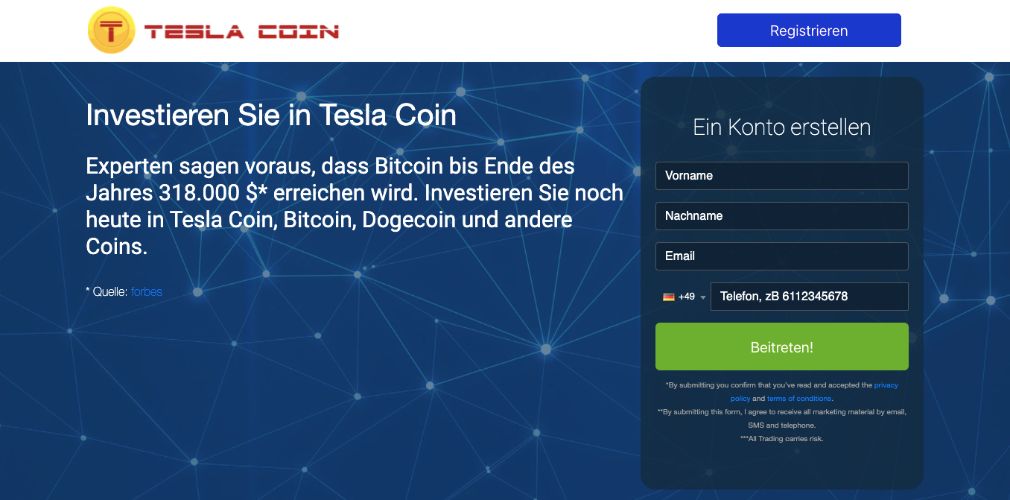 Tesla Coin Erfahrungen & Test von fairpress.eu