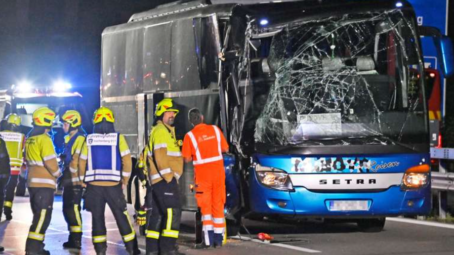 Bus from Kosovo clashes with truck in Germany, 30 injured