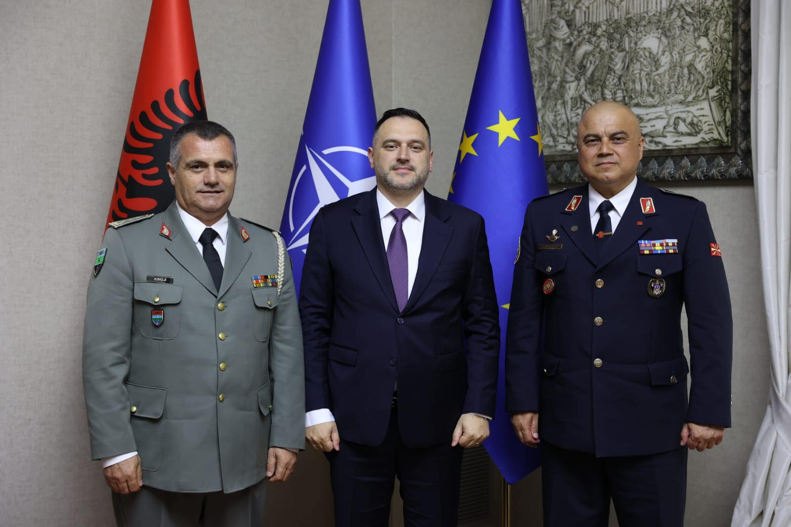 Minister Nufi welcomes the Chief of Staff of North Macedonia, focusing on strengthening cooperation in the field of defense and security