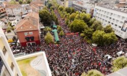 Students are marching today in Pristina against the verdict of the Special Court