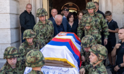The convict for genocide, Ratko Mlladiq, was buried with state honors. The ceremony was led by Patriarch Porphyry
