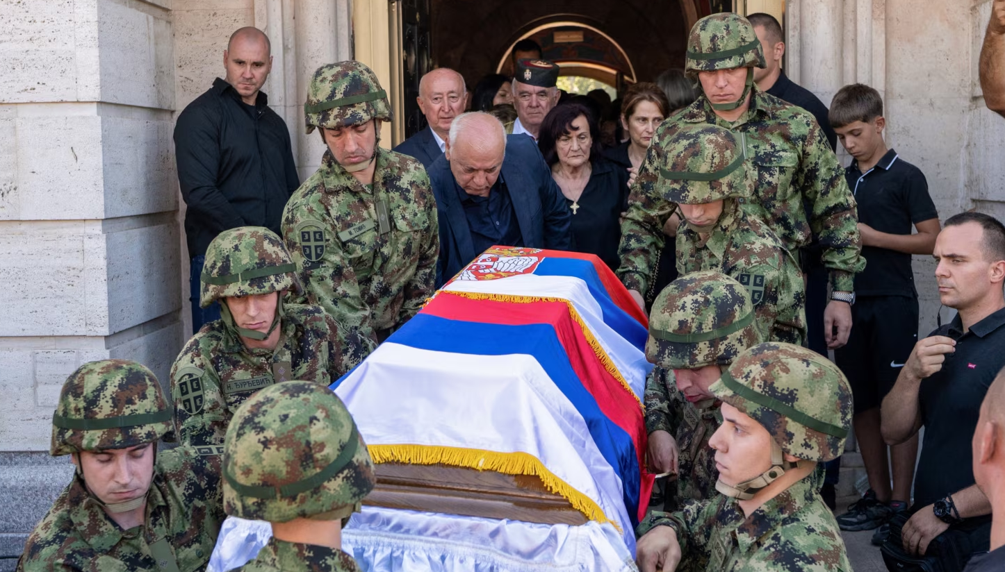 The convict for genocide, Ratko Mlladiq, was buried with state honors. The ceremony was led by Patriarch Porphyry